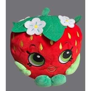 Moose Shopkins Strawberry Plush Bank  Red & Green Felt Leaf Flower Accent